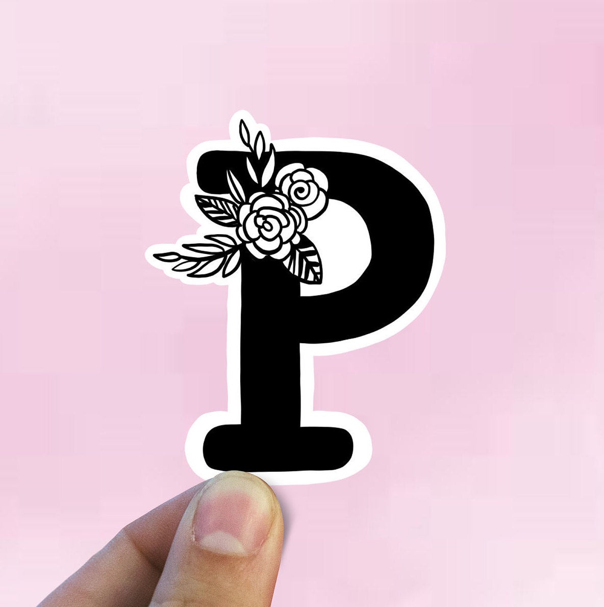 Letter P, Alphabet Letter Vinyl Decal, Cute Sticker, Crayon Letter Sticker,  Monogram Sticker, MacBook Decal, Laptop Sticker, Bottle Sticker 