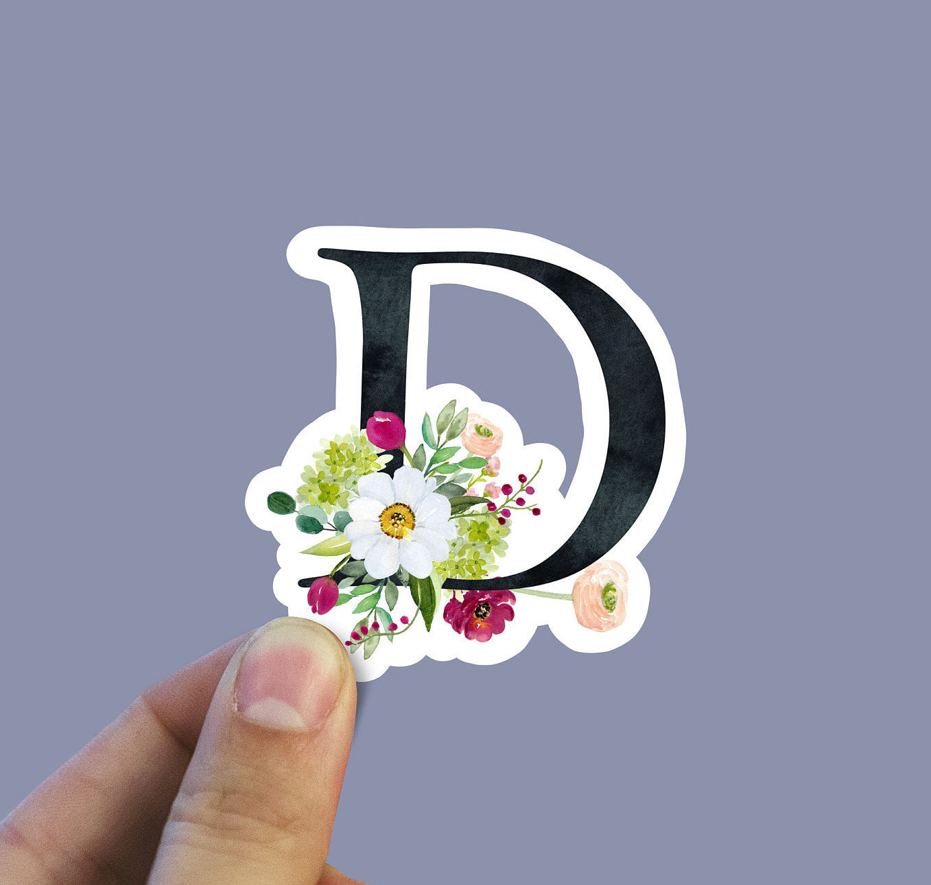 Monogram Floral Cursive Letter D Sticker for Sale by sporadicdoodlin