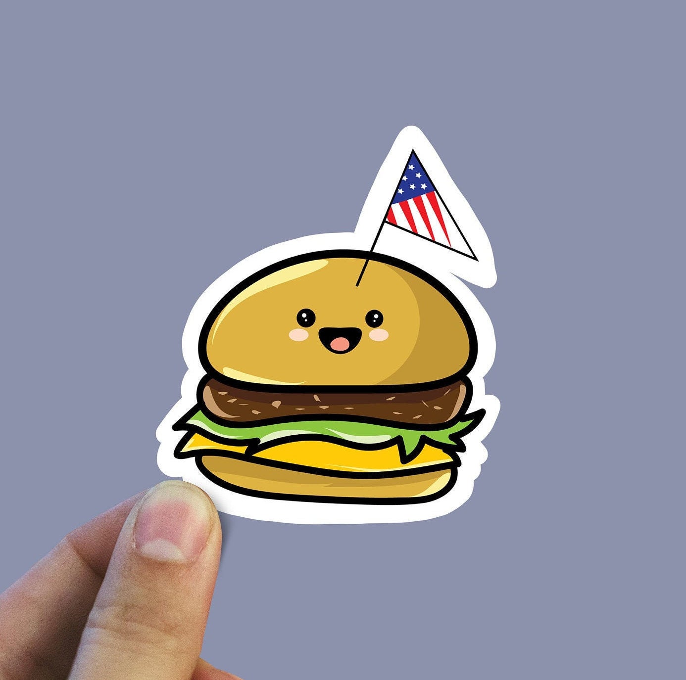 Cute burger vinyl sticker, cute stickers, laptop stickers, waterproof –  Jenny V Stickers
