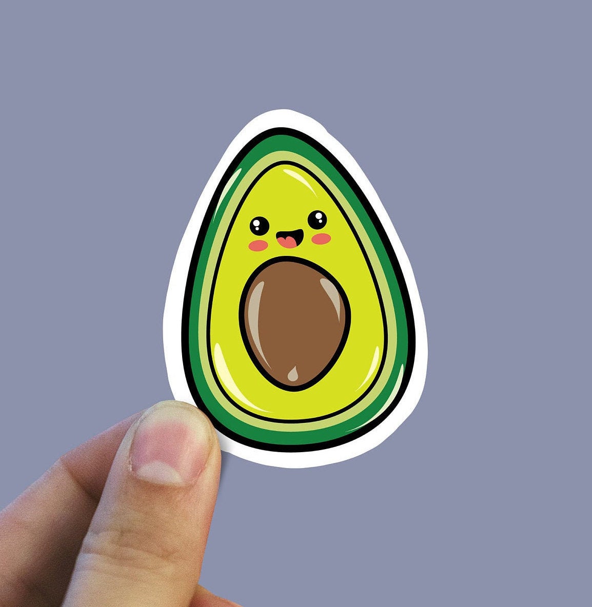 Cute smiling avocado vinyl sticker, cute stickers, laptop stickers,  waterproof sticker