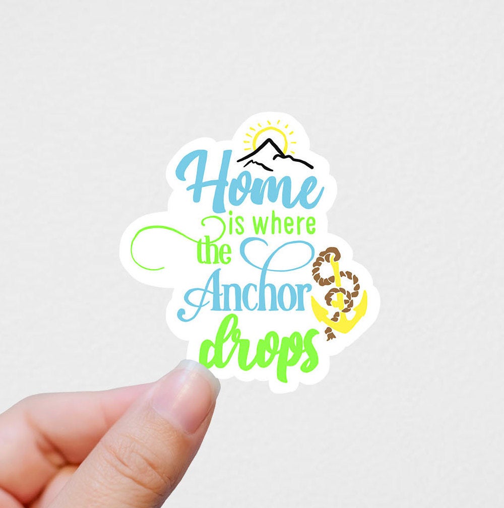 Home is where the anchor drops vinyl sticker, Christian decor, religio –  Jenny V Stickers