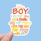 Listen Boy Sticker 3"x2.2"