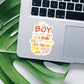 Listen Boy Sticker 3"x2.2"