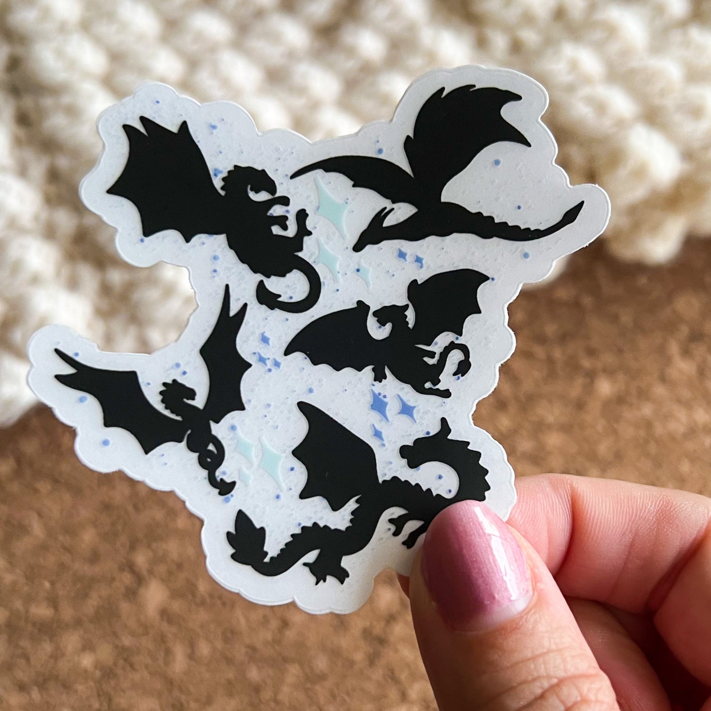 Clear Dragon Flight Sticker 3” x 2.8”