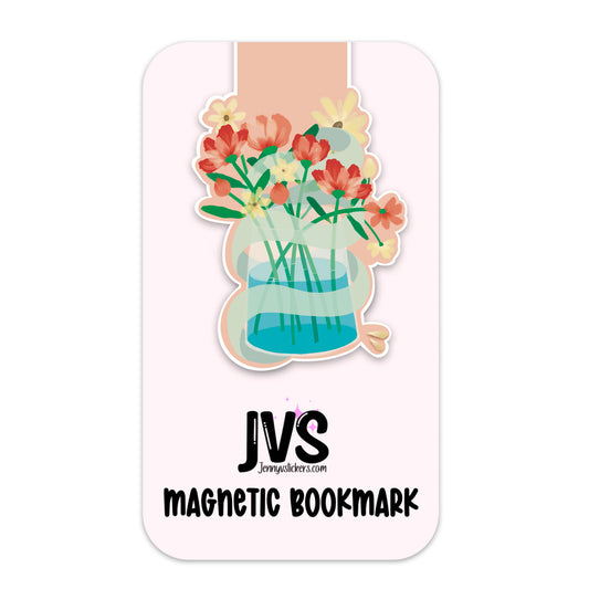 Ribbon Flower Vase Magnetic Bookmark