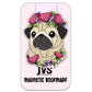 Floral Pug Magnetic Bookmark