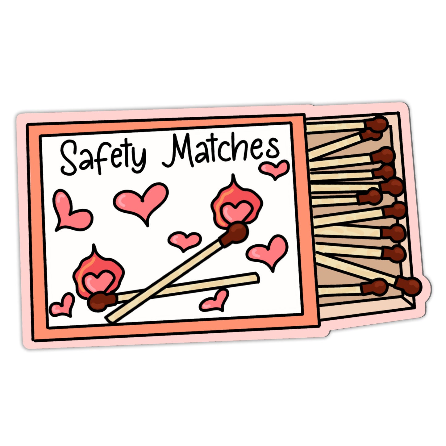 Heart Matchbook Sticker