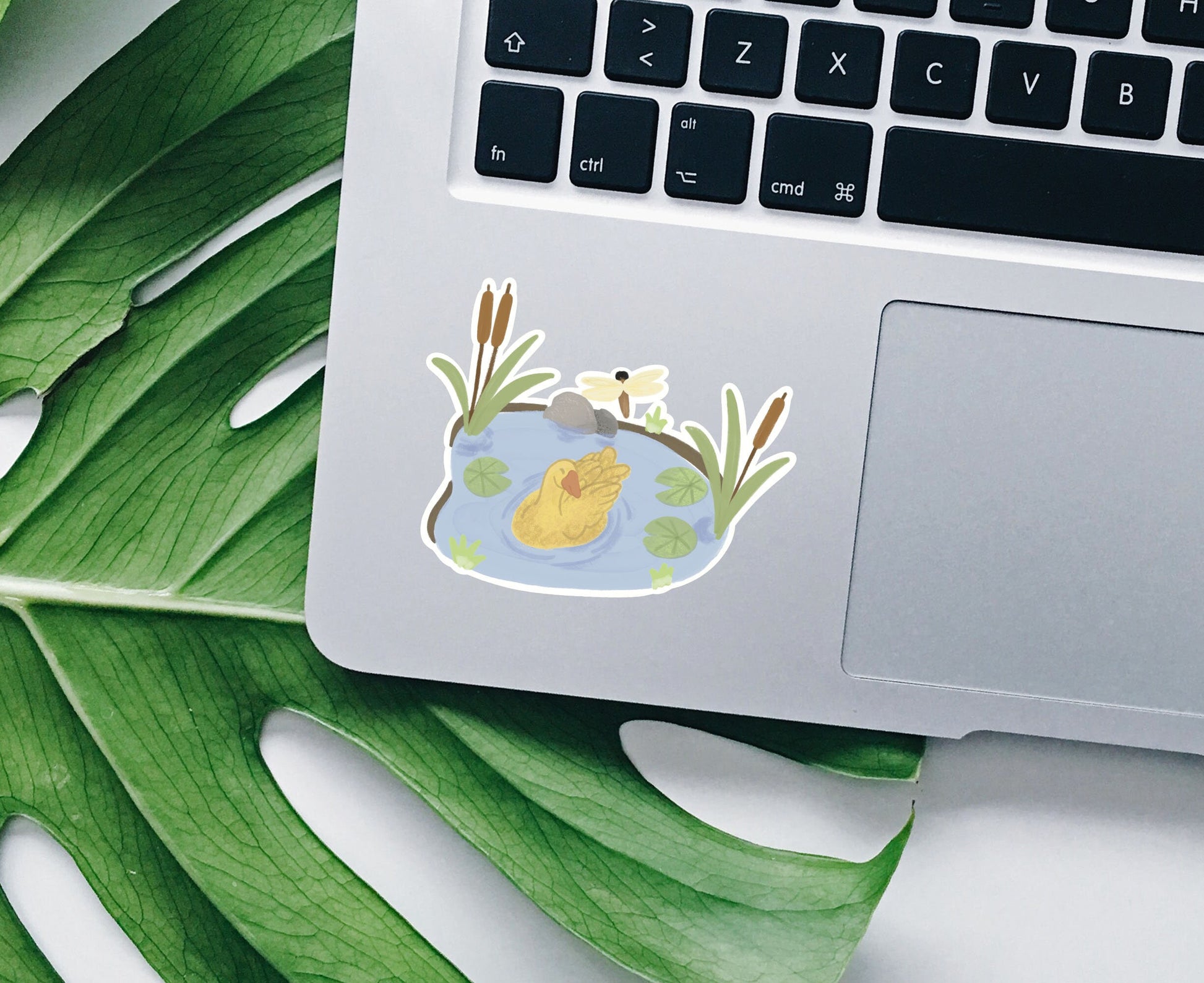 Duck and dragonfly vinyl Sticker, Stickers of ducks, water bottle stickers, laptop sticker, waterproof stickers