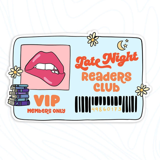 Late night readers club sticker, spicy book lover, spicy books, laptop stickers, funny stickers, smut slut, sarcastic gift, funny gift