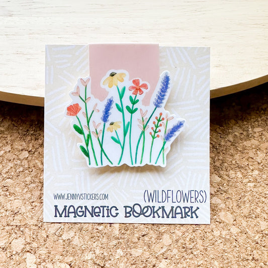 Wildflowers magnetic bookmark, reading accessory, magnetic bookmark, book gift, book girl aesthetic