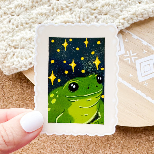 Frog Stamp vinyl sticker, frog stickers, best friend gift, laptop sticker, , sarcastic gift