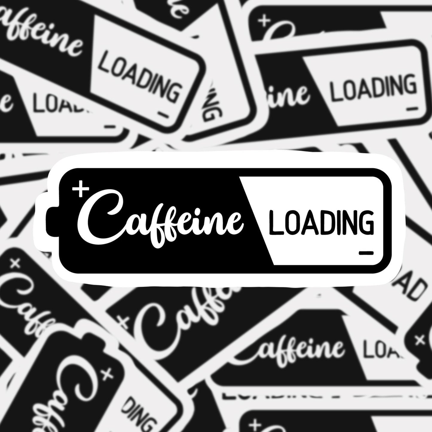 Caffeine Loading Sticker, Coffee Art, Coffee Gift, Waterproof Sticker for Water Bottle, Car Stickers