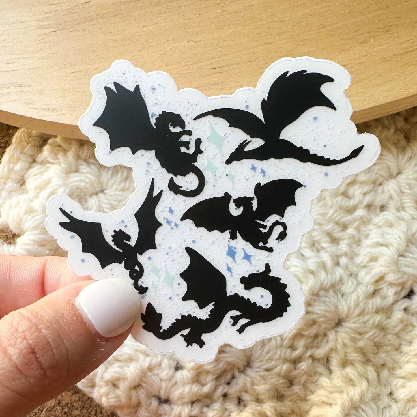 Dragons Clear Sticker, clear stickers, laptop stickers, wyvern stickers, dragon png, car decal, pretty gift