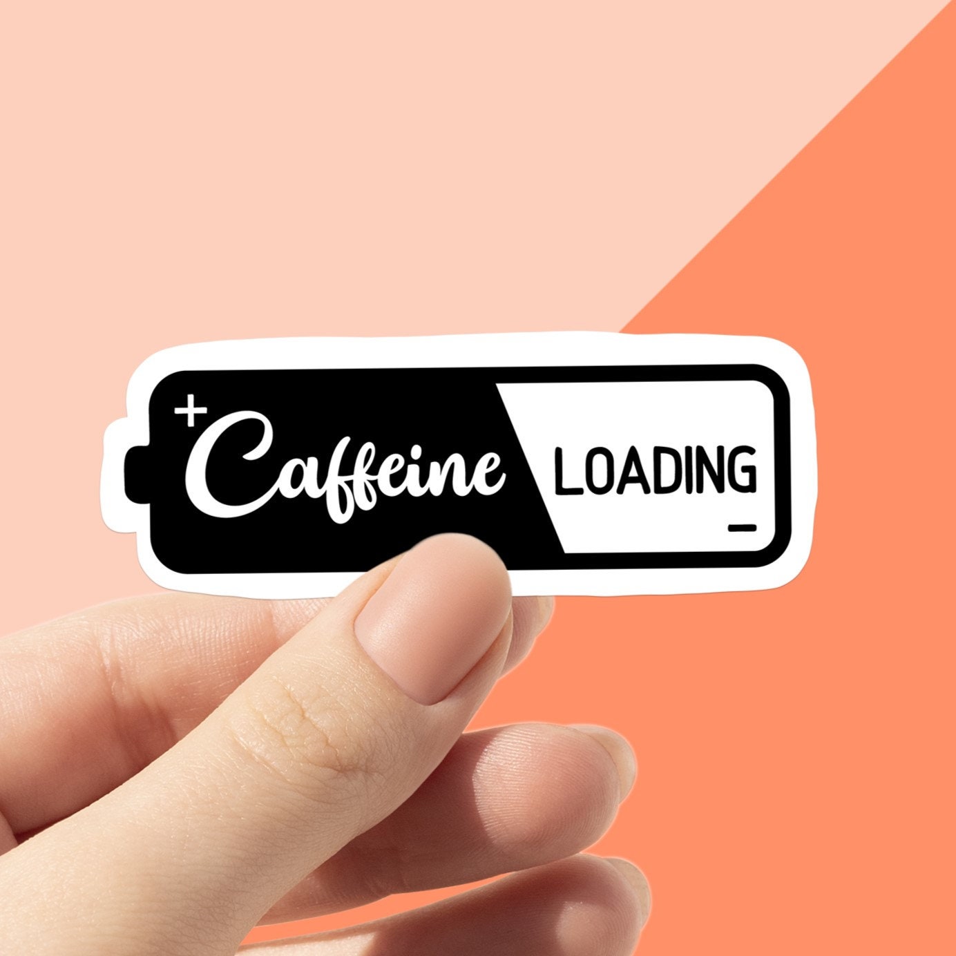 Caffeine Loading Sticker, Coffee Art, Coffee Gift, Waterproof Sticker for Water Bottle, Car Stickers