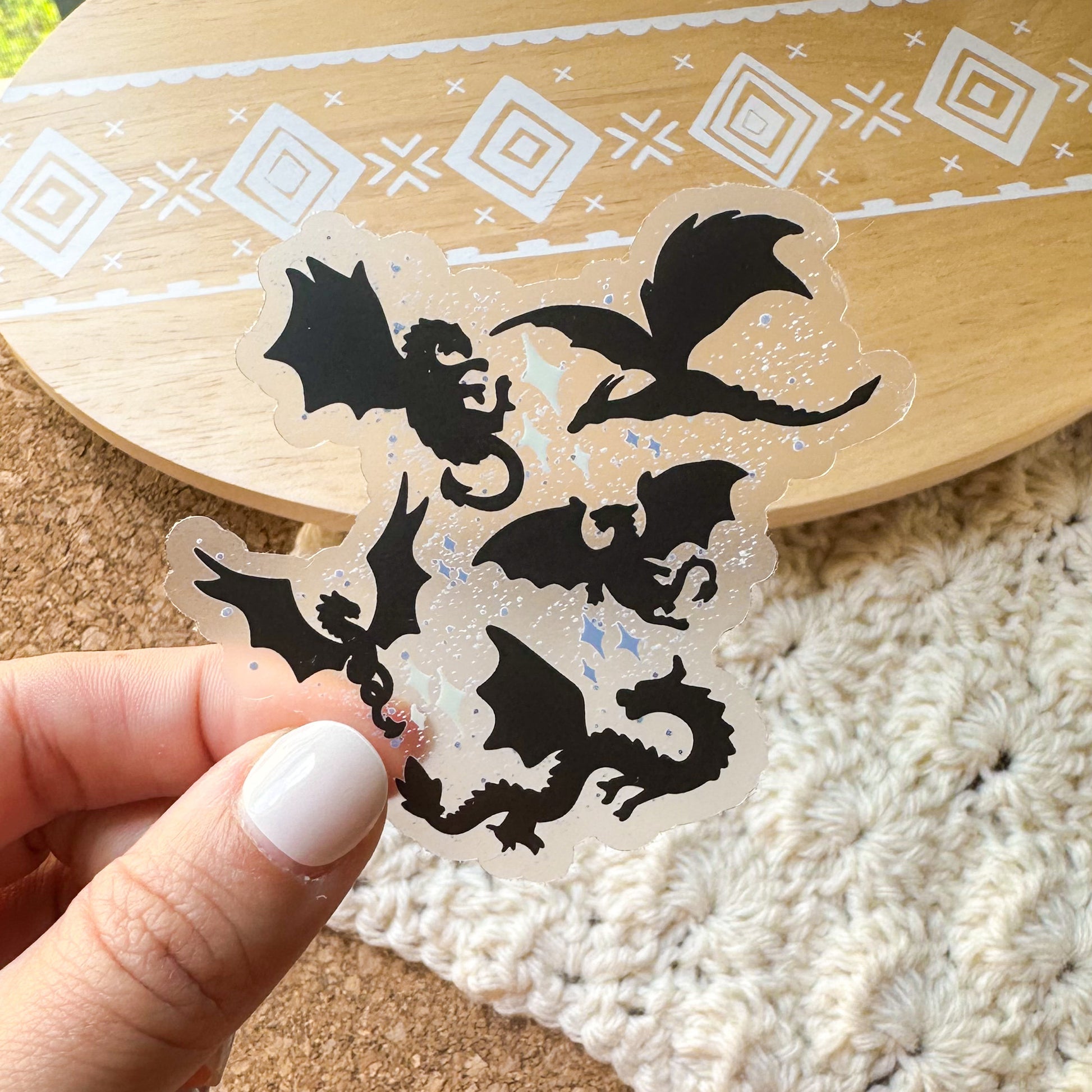 Dragons Clear Sticker, clear stickers, laptop stickers, wyvern stickers, dragon png, car decal, pretty gift