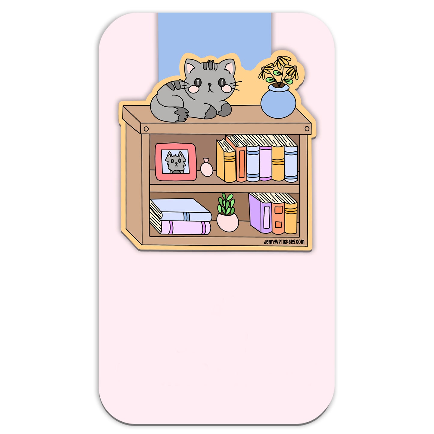 Kitty Bookshelf Magnetic Bookmark