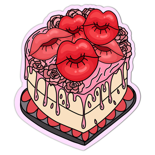 Lips Heart Cake Sticker