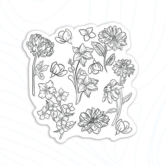 Sketched Floral Bundle Sticker