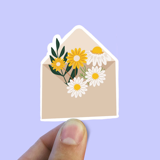 Daisy envelope vinyl sticker