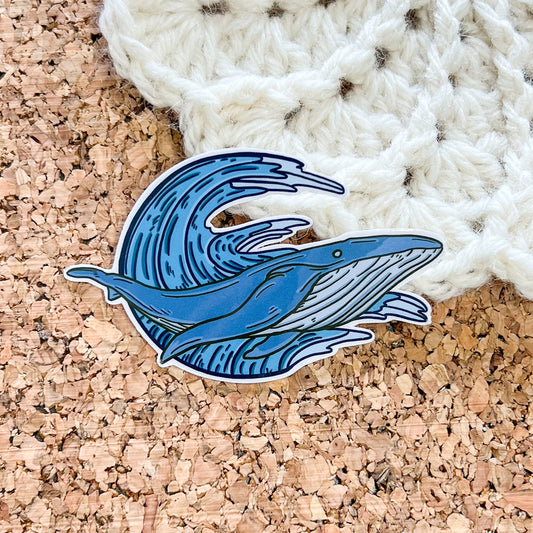 Whale Wave vinyl sticker