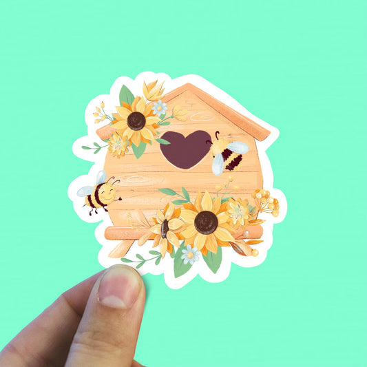 The bee house vinyl sticker