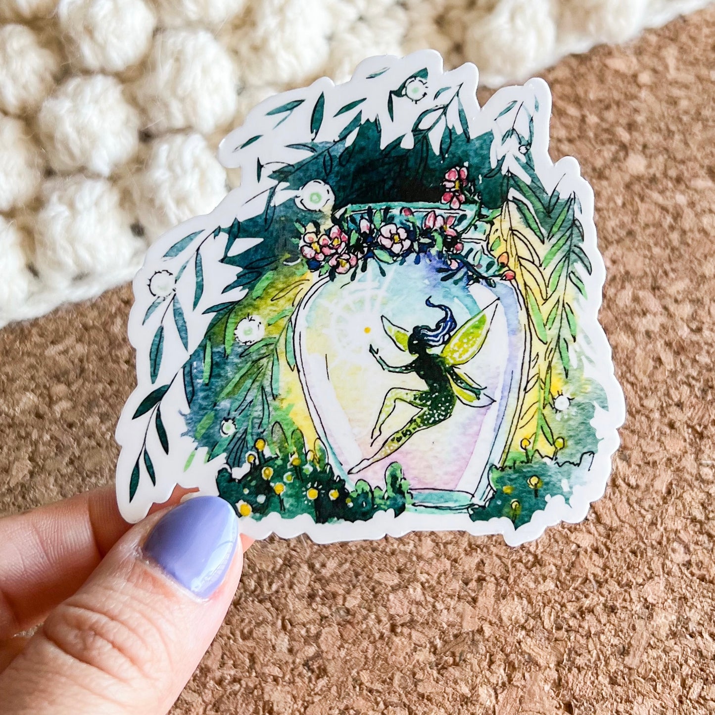 Fairy jar vinyl sticker