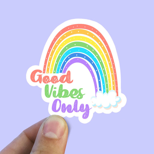 Good vibes only rainbow sticker