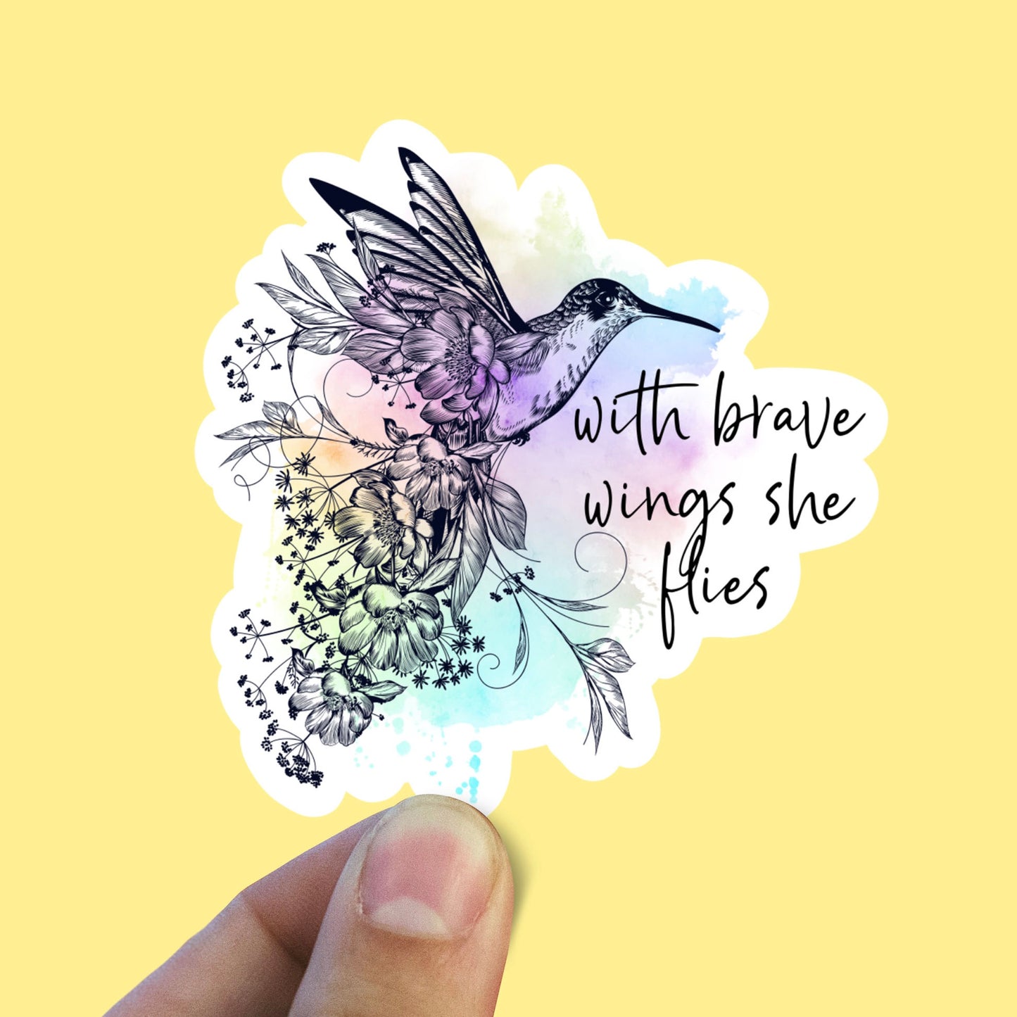 With brave wings she flies sticker