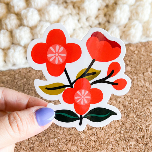 Colored poppies vinyl sticker