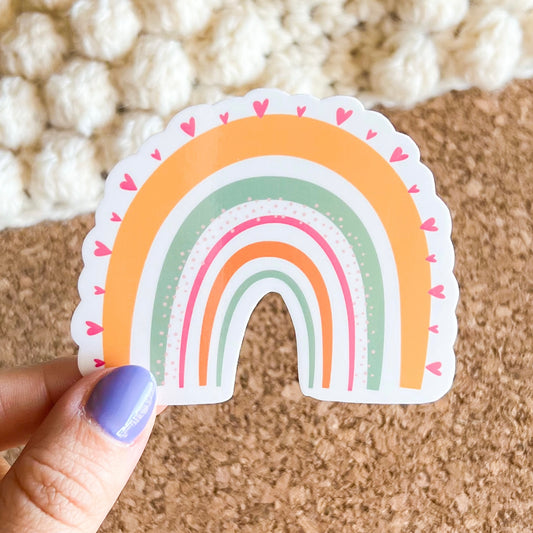 Rainbows and hearts vinyl sticker