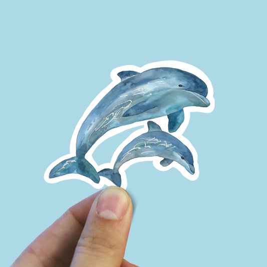 Dolphins in watercolor Vinyl sticker