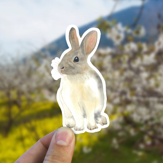 Bunny in watercolor vinyl sticker