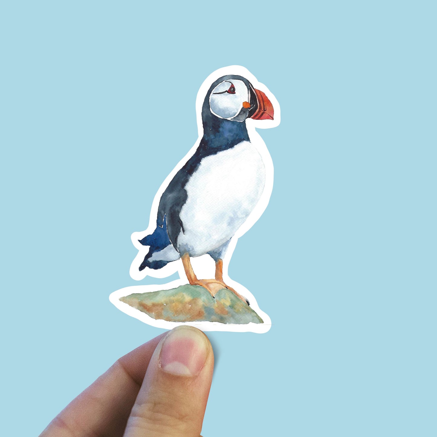 Puffin in watercolor vinyl sticker