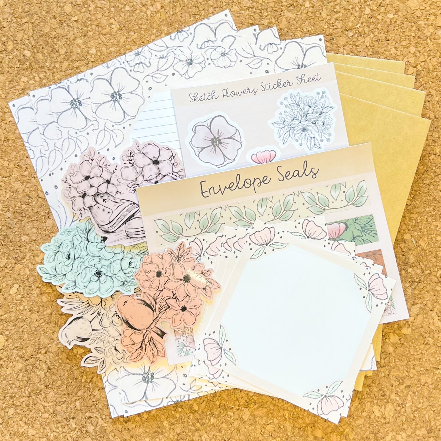 Sketch Flowers Letter Kit