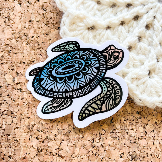 Tangle turtle vinyl Sticker