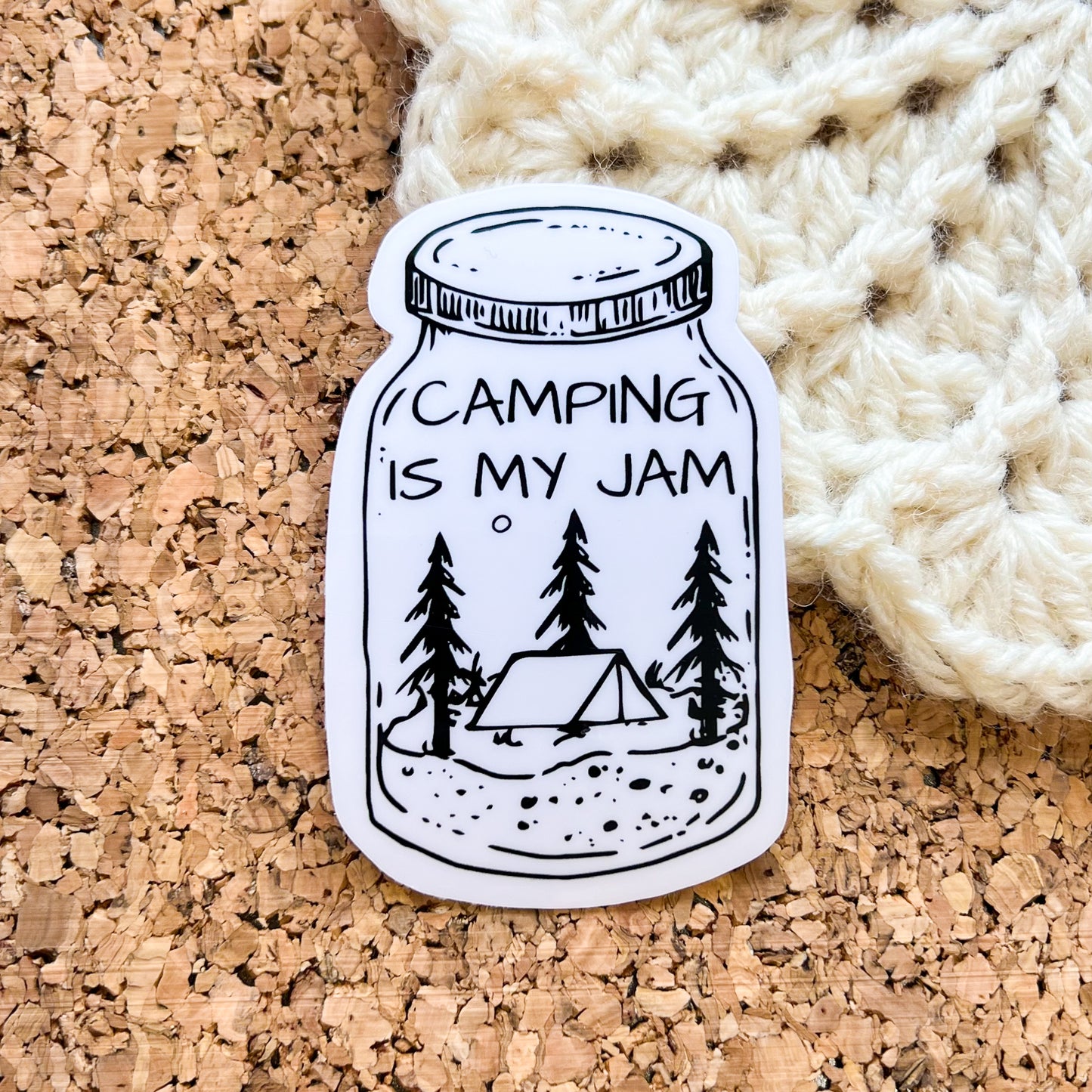 Camping is my jam vinyl sticker