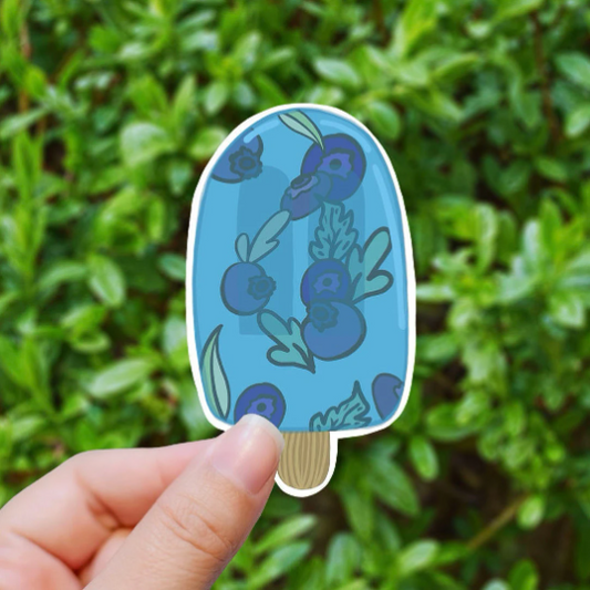 blueberry ice pop vinyl sticker