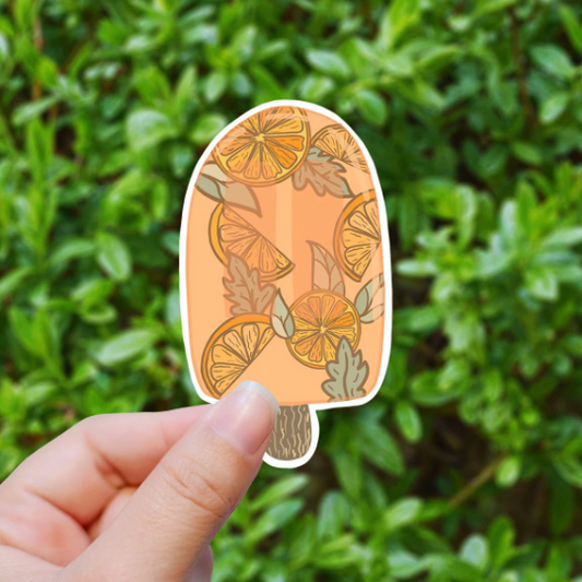 Orange ice pop vinyl sticker