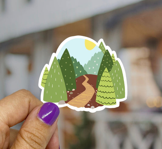 Woodland scene sticker, wooded sticker, waterproof sticker, nature sticker, nature wood sticker, MacBook sticker, Paton decal