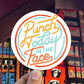 Punch today in the face vinyl sticker, fun saying sticker, Macbook sticker, laptop sticker, waterproof flower sticker