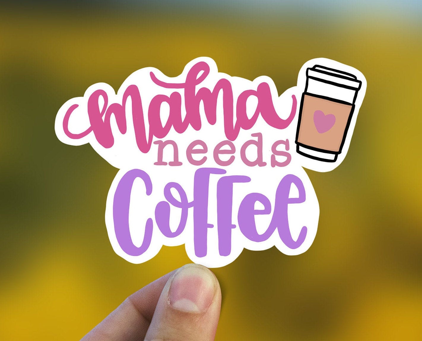 Mama needs coffee vinyl sticker, coffee sticker,  ice coffee sticker, Macbook sticker, laptop sticker, waterproof sticker