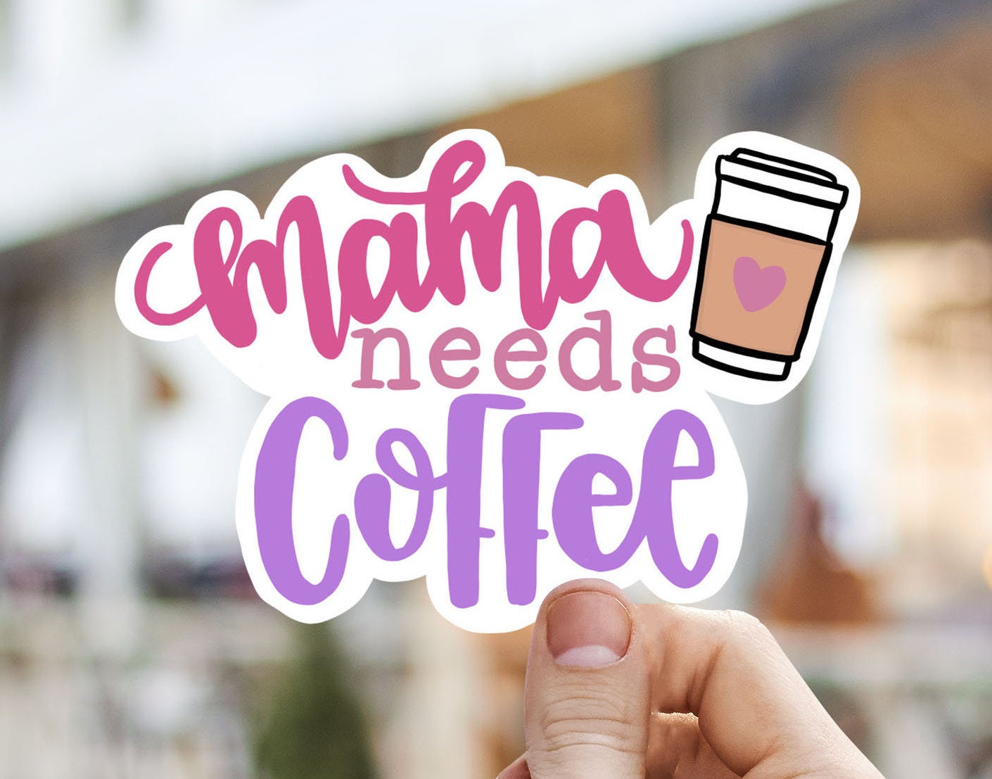 Mama needs coffee vinyl sticker, coffee sticker,  ice coffee sticker, Macbook sticker, laptop sticker, waterproof sticker