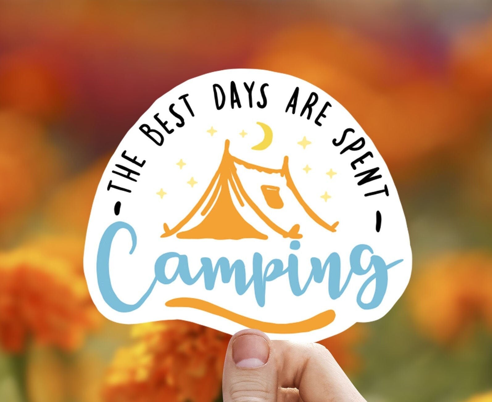 The best days are spent camping  sticker, camping sticker, tent sticker, , laptop sticker, waterproof vinyl