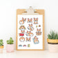 Kawaii Corgi stickers, Corgi stickers, Corgi sticker sheet, Corgi butt, Cute Corgis, Cute stickers, Kawaii stickers, sticker pack, stickers