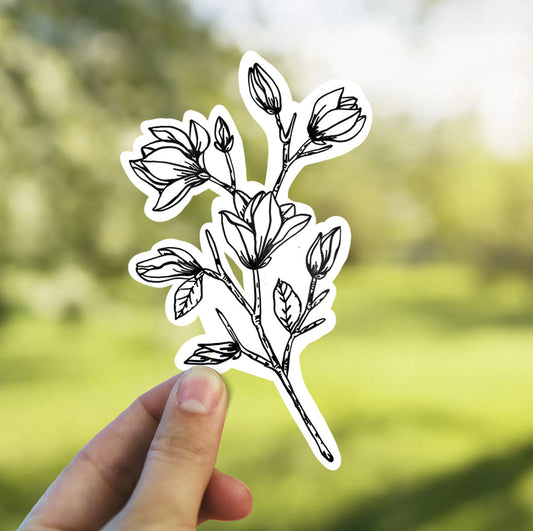 Flower sprig sticker, hyacinth sticker, flower sticker, Macbook sticker, laptop sticker, waterproof flower sticker