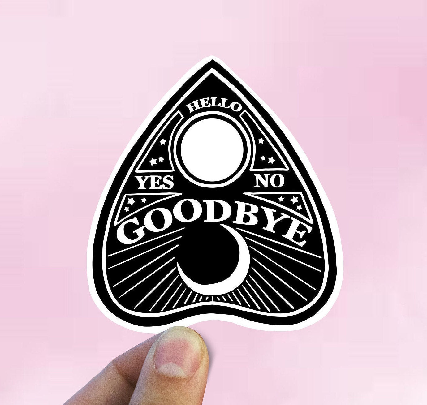 Gothic ouija vinyl sticker, best friend gift, book decals, yeti decal, laptop stickers