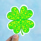 Four leaf clover vinyl sticker, best friend gift, small gift, laptop sticker, waterproof flower sticker