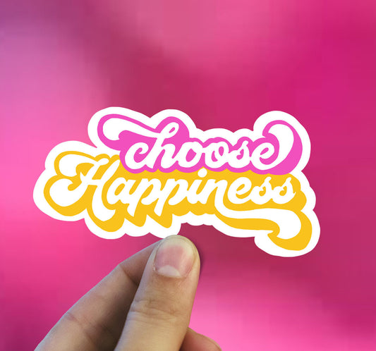 Choose happiness vinyl sticker, water bottle stickers, journal stickers, Best friend gift, birthday gift, Macbook sticker, laptop sticker