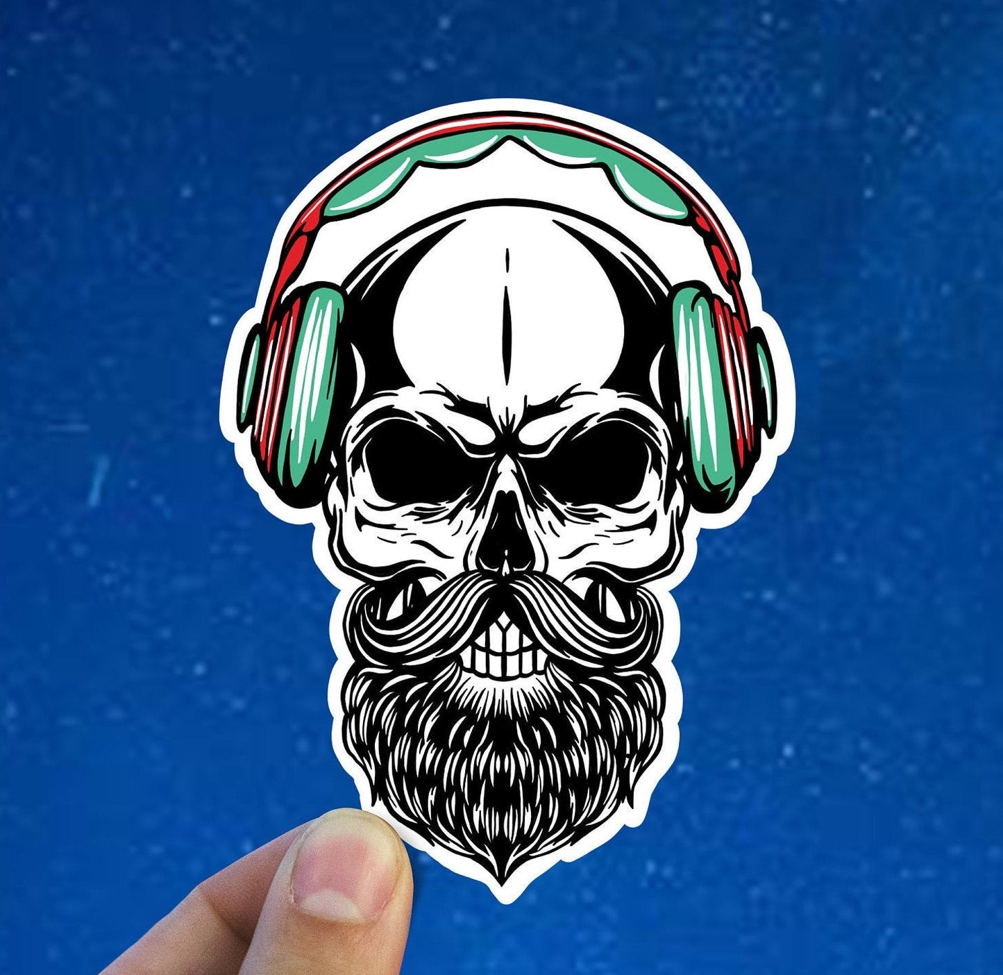 Cool music skull Vinyl Sticker, skellington stickers, yeti decal, MacBook decal, laptop sticker, waterproof sticker, Dwight Schrute