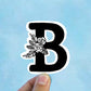 Letter B flower vinyl sticker, monogram, best friend gift, Laptop decal, MacBook decal